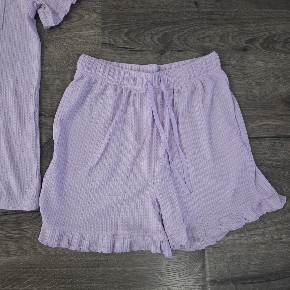 Womens Lavender Short Sleeve Pajama Set Size S - NEW - Picture 3 of 4